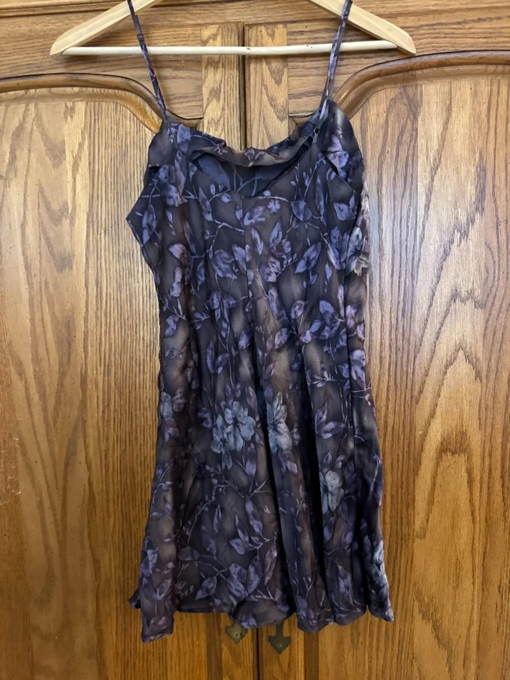Victoria's Secret Sheer Floral Slip Dress in Deep Purple and Black